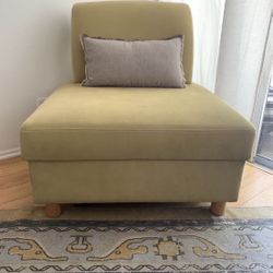 Oversized apple green mid century lounge accent chair