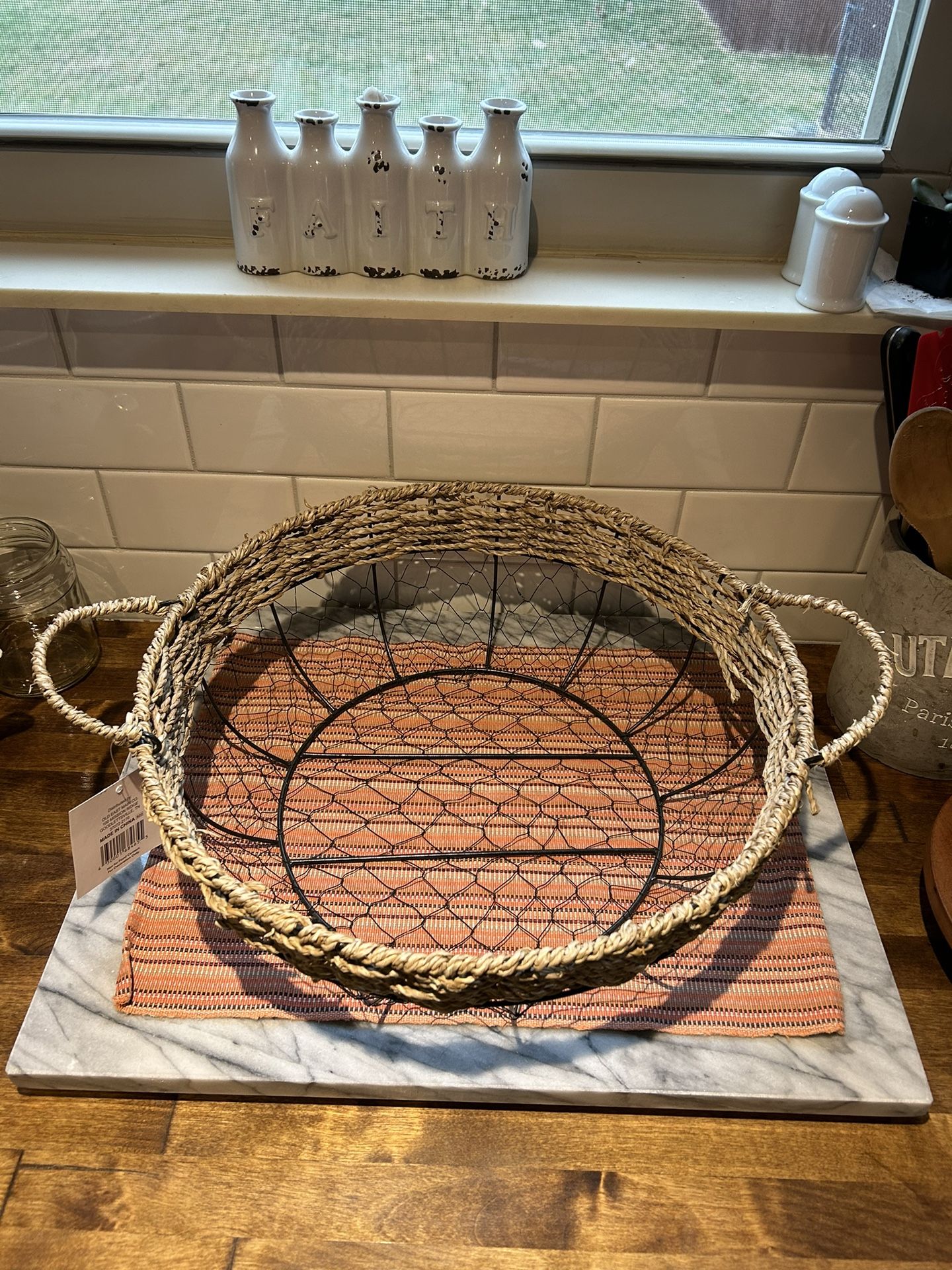 New Wire And Woven 15” Basket
