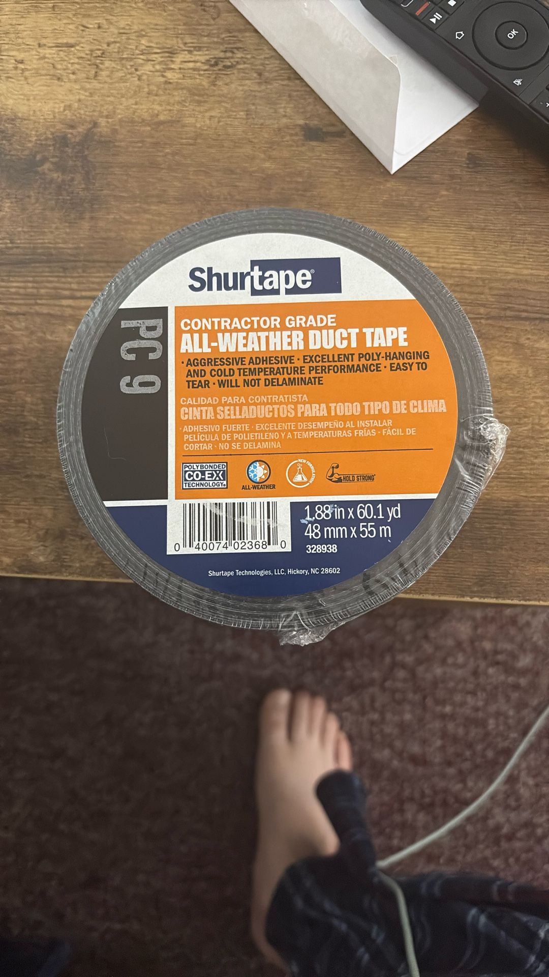 Shurtape Black Contractor Grade All-weather Duct Tape