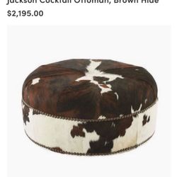 High End Ottoman  Made With Real Cowhide 
