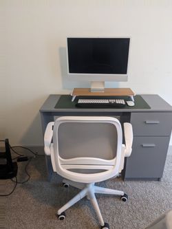 Gray Desk and Chair