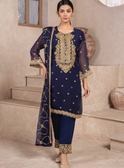 Brand NEW Pakistani/Indian Shalwar Kameez Kurta embroidered fancy elegant party Large
