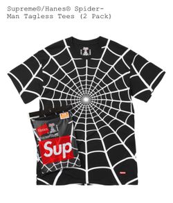 Supreme x Hanes Spider-Man Tees (2Pack) Size Large
