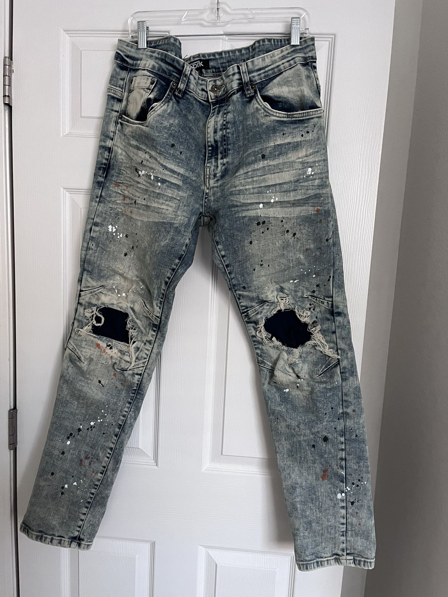 FBRK Schizo Distressed Splatter Jeans