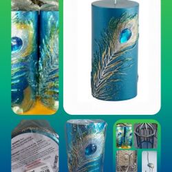 Peacock CANDLES, BOHO WINE RACK, STATUE, BIRD CAGE