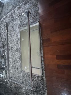 Coffee table  mirror, glass and chrome