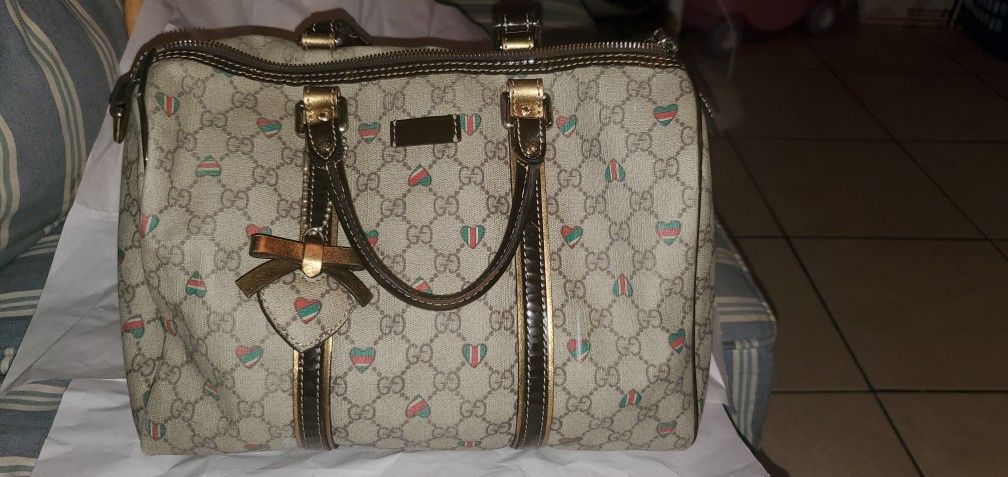 Gucci Supreme Tattoo Hearts Joy Boston Handbag 7
