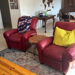 Real Leather Red Recliners