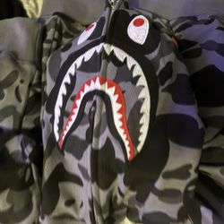 Black And Grey Bape Hoodie 