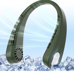 Hands Free Neckband Cooling Fan Leafless, Portable Hanging Neck Fan Bladeless, USB Hanging Neck Cooler, Mini Air Conditioner Portable for Outdoor Spor