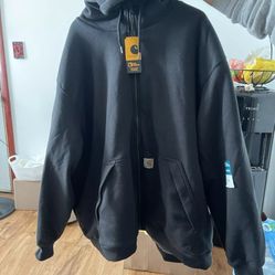 Carhartt 4X Black Sherpa Lined Hooded Zip Up Jacket