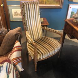 Vintage Striped Velvet Occasional Chair (C-15)