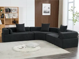 Black Boucle Sectional Free Delivery if local $350
