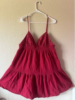 Red cami dress