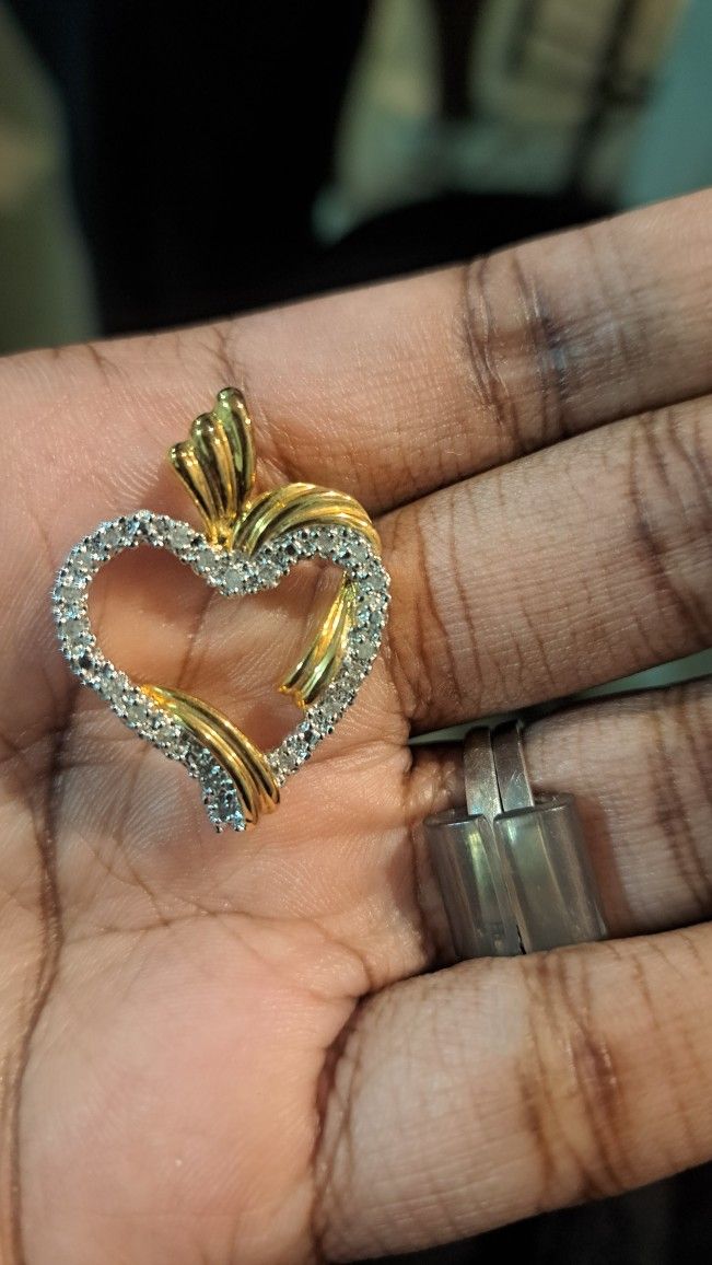 925 Gold Vermeil Sterling Silver Heart Pendant