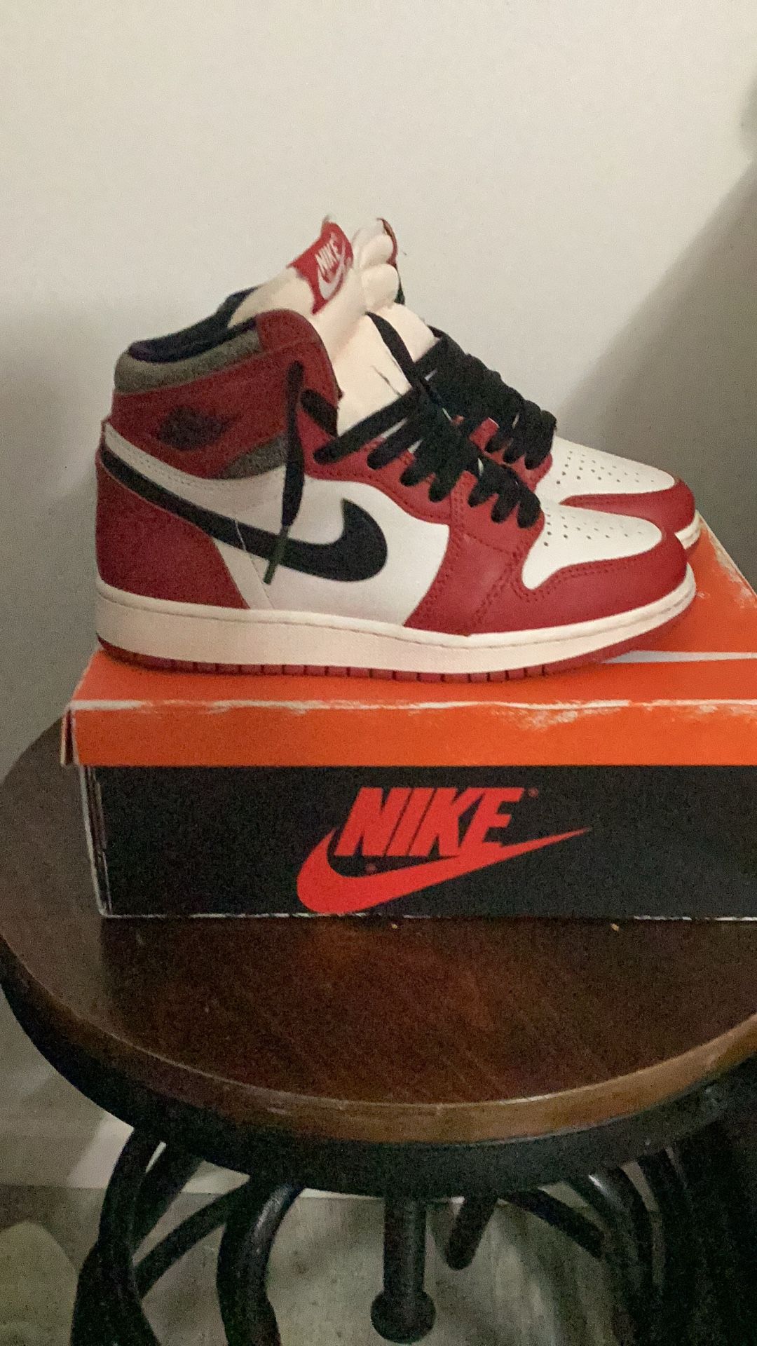 Jordan1 Lost And Found , Red Black White , Size 4y