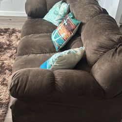 Plush Brown Sofa 