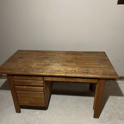 Solid Antique Oak  Desk Needs Refinishing 