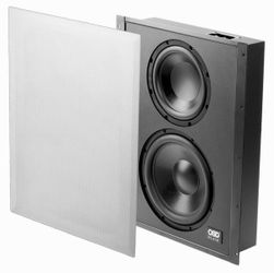 OSD Black Series In-Wall Home Theater Subwoofer, 8" and 10" Dual Woofers, Tuned.