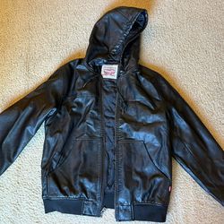 Women’s Medium Black Faux Leather Levi Jacket