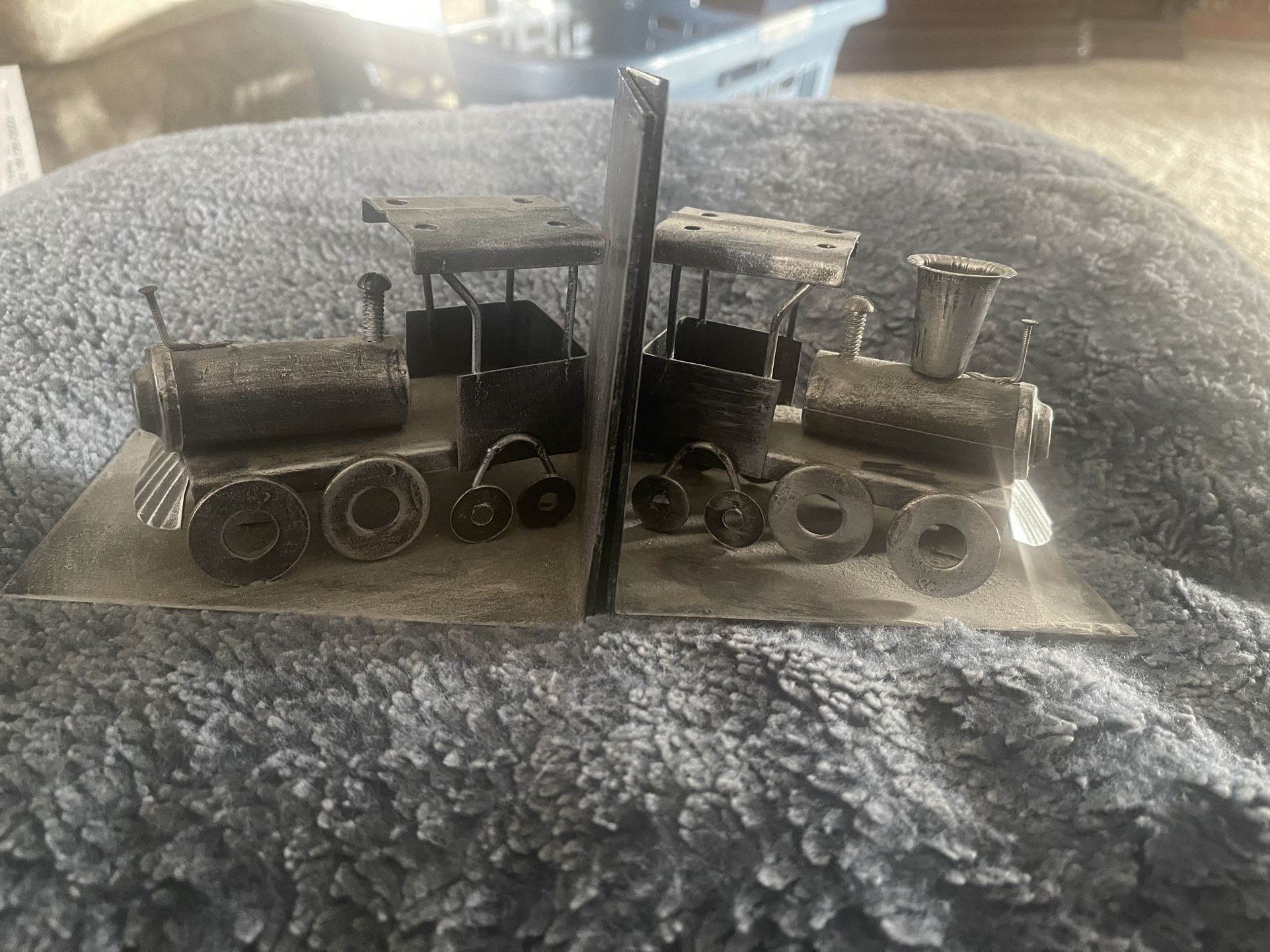 Vintage Metal Railroad Bookends