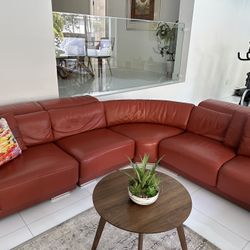 Italian Designer large Sectional Sofa And Small Coffee Table