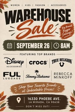 Ware house sale 9/26