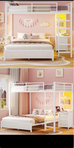 Bunk bed full size top and bottom with desk area