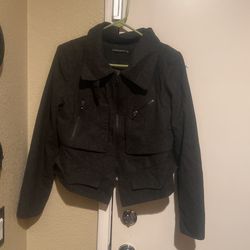 Woman  Grey  Blazer/jacket Size Large