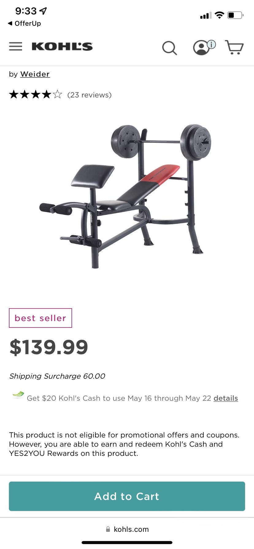 Golds Gym XR 7.9 Weight Lifting Bench. READ DESCRIPTION