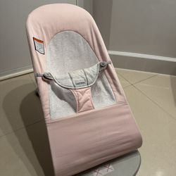 Babybjorn Boss Bouncer Baby Chair Pink Grey Gray Used