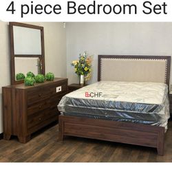 4 Piece Queen / King Size Bedroom Set ( Included Bed Frame , Dresser,  Mirror , Nightstand ) July Month Sale ! 