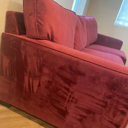 Suede Red Couches 
