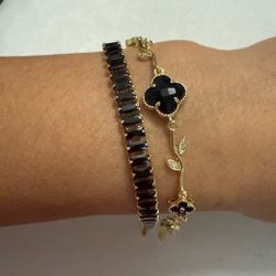 Black and Gold Bracelet Set of Two