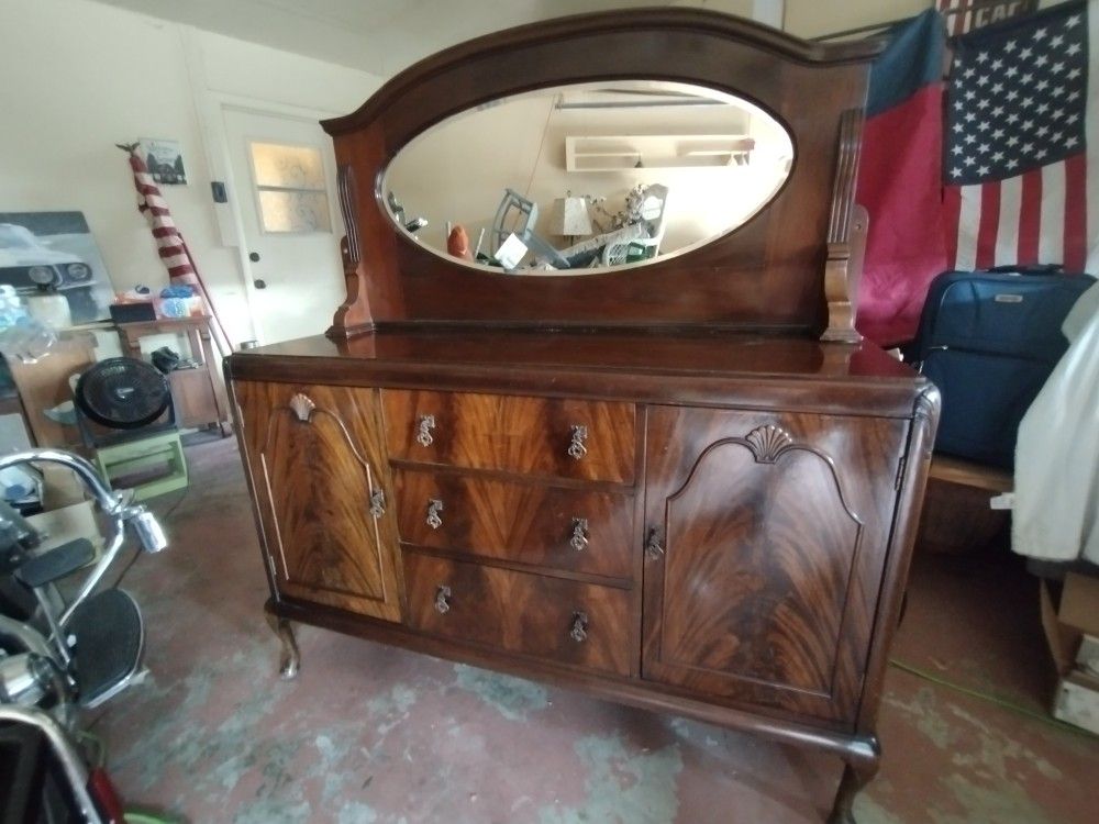 Antique Sideboard with Mirror Back