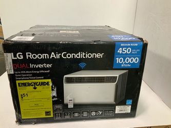 LG - 450 Sq. Ft. 10,000 BTU Smart Inverter Window Air Conditioner - White open box #002
