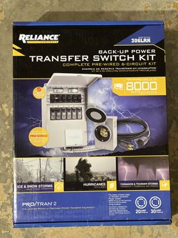 BRAND NEW 🔥 Reliance 8000 Watt 6-Circuit 30A Back-up Power Transfer Switch Kit - 306LRK
