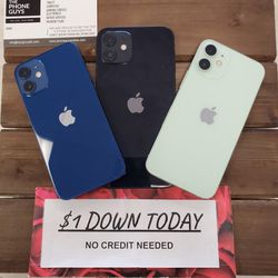 Apple iPhone 12 5G - $1 DOWN TODAY, NO CREDIT NEEDED