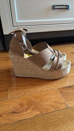 Women's Tan Espadrille Platform Wedge Sandals