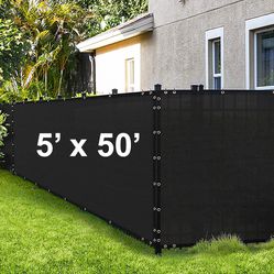 $35 (New) Outdoor 5x50 ft privacy fence, mesh shade cover for garden wall yard backyard 