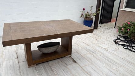 Outdoor Wood Coffee Table with Lower Shelf