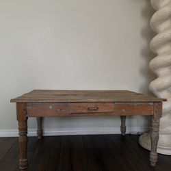 Vintage Farmhouse Pine Wood Coffee Table