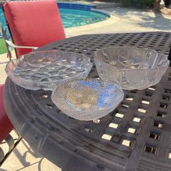 Glass Dishes Salad Or Chip Dip 