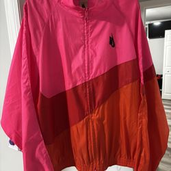 NikeLab NRG Heritage Windbreaker Jacket Hyper Pink Red Black Full Zip Men’s XL