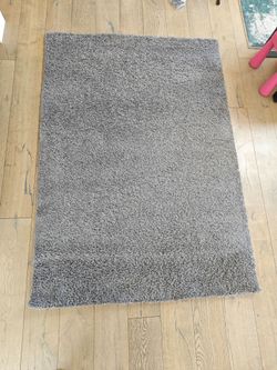 IKEA HAMPEN High Pile Shag Rug - Gray (4'4" x 6'5")
