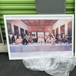 24x36 Wood Frame Renato Ceasaro INVITATION print - framed Marilyn Monroe Last Supper