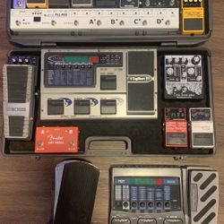 Guitar Bass Effect Pedals And Pedal Board MAKE OFFER