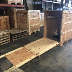 Crate with Ramps- Outside dims 63x41x61 inside dims 52x37x52. Heavy duty crates