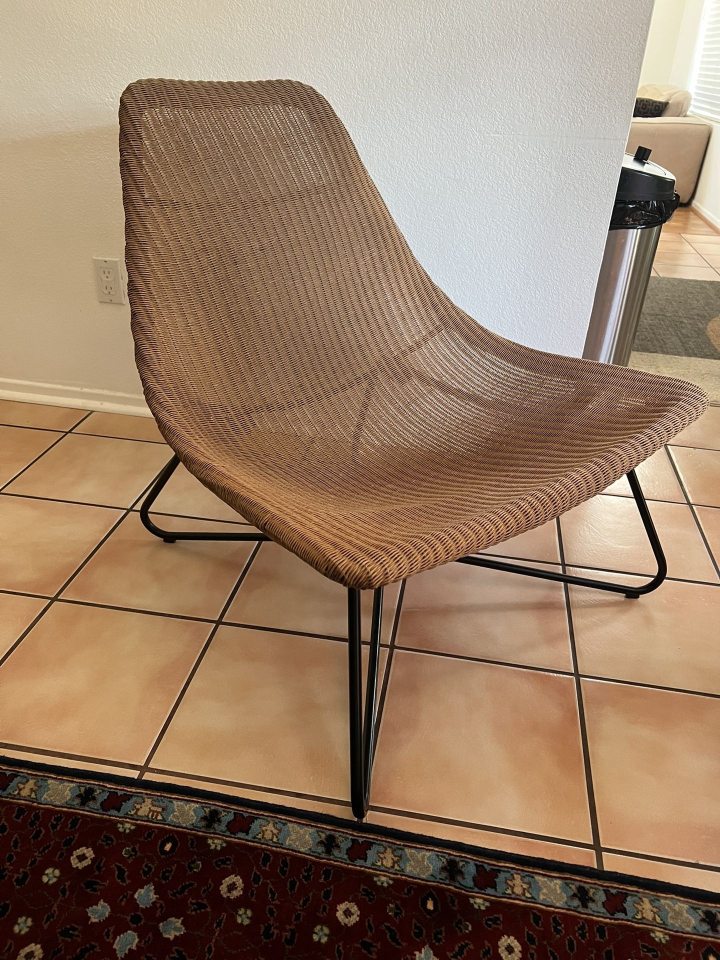 Armchair With Rattan Detail