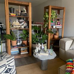 Two MCM Wooden Bookshelves